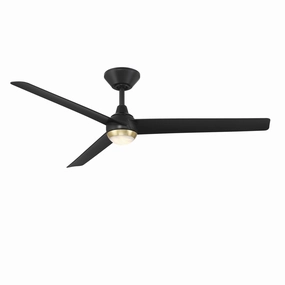 Pisces 52"Ceiling Fan Soft Brass/Matte Black versatile medium fans for any space