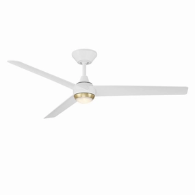Pisces 52"Ceiling Fan Soft Brass/Matte White medium electric fans for multi-room use