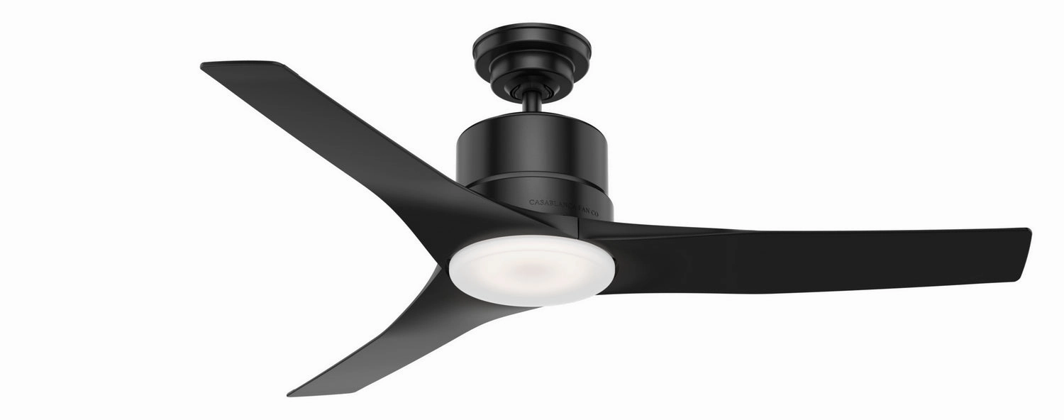 Piston 52"Ceiling Fan Matte Black quiet medium fans for living room use