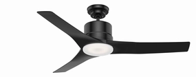 Piston 52"Ceiling Fan Matte Black quiet medium fans for living room use