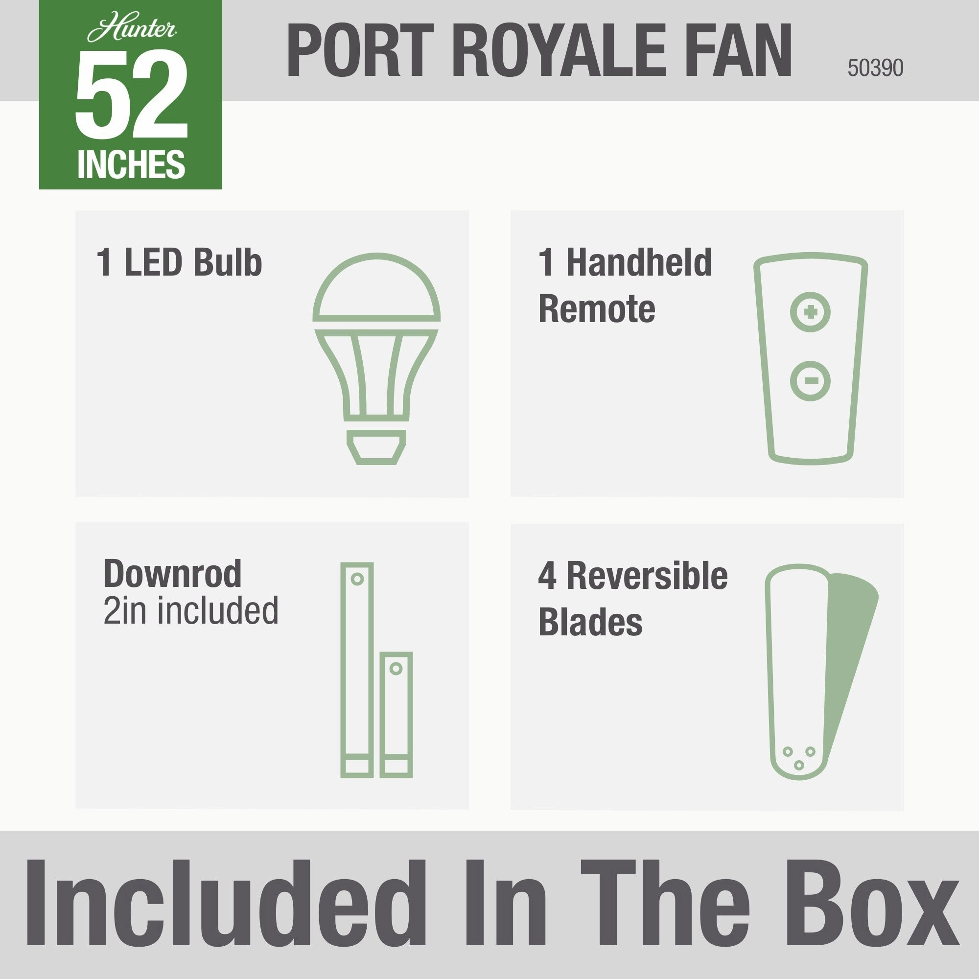 Port Royale 52"Ceiling Fan Matte Silver
