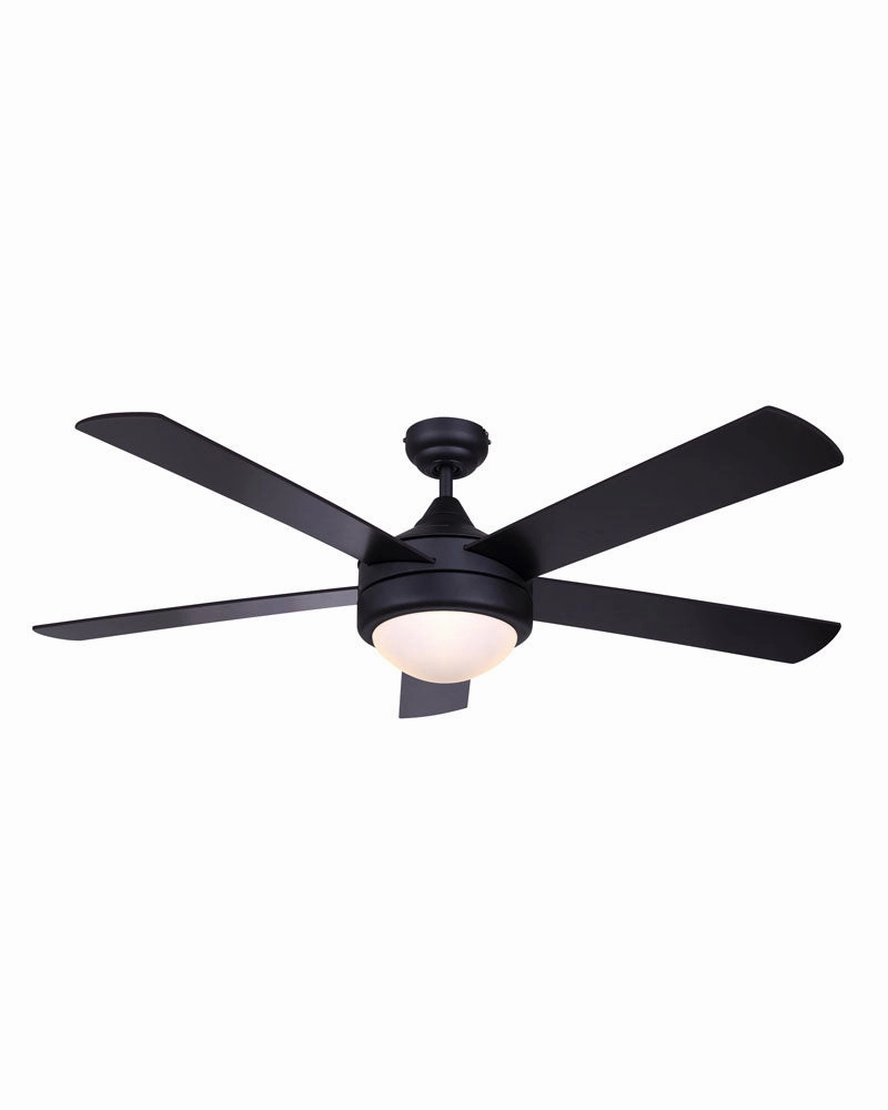 Preston 52"Ceiling Fan Matte Black medium size fans for home ventilation