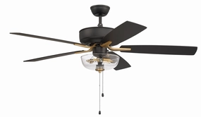 Pro Plus 101 52"Ceiling Fan Flat Black/Satin Brass energy-efficient medium fans with remote