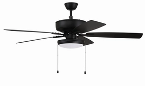 Pro Plus 119 52"Ceiling Fan Flat Black compact medium fans for desks and counters