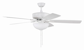 Pro Plus 211 52"Ceiling Fan White compact medium fans for desks and counters
