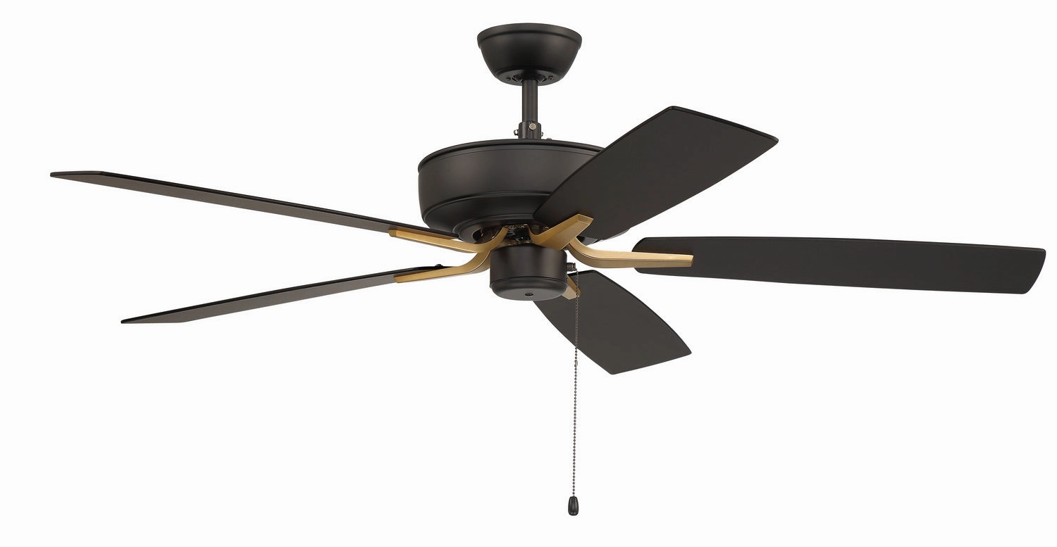 Pro Plus 52 Fan 52"Ceiling Fan Flat Black/Satin Brass affordable medium fans for summer