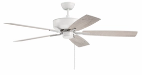 Pro Plus 52" Fan 52" Ceiling Fan in White/Polished Nickel low-noise indoor fans for peaceful settings