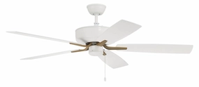 Pro Plus 52" Fan 52" Ceiling Fan in White/Satin Brass whisper-quiet fans for indoor comfort