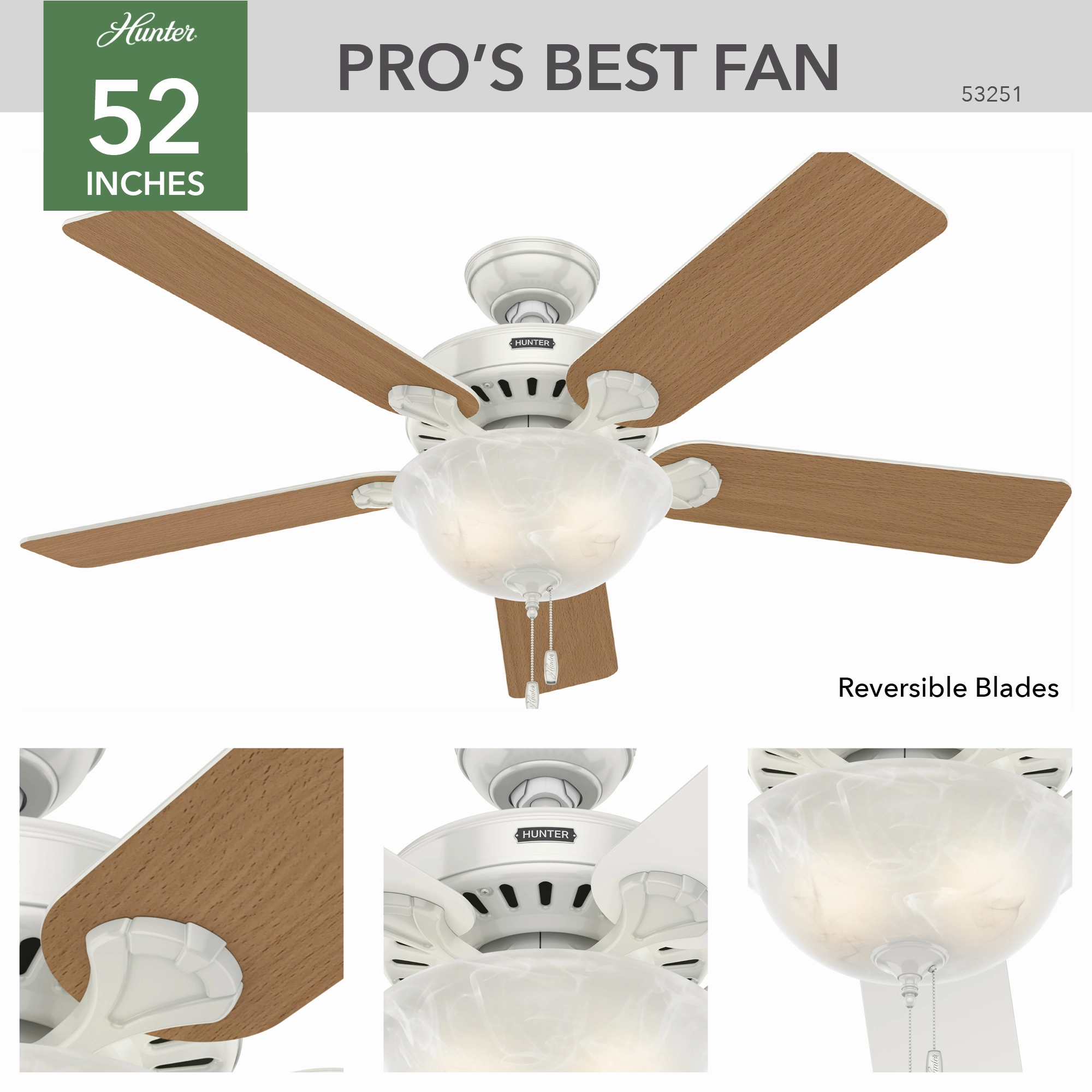 Pro's Best 52"Ceiling Fan White