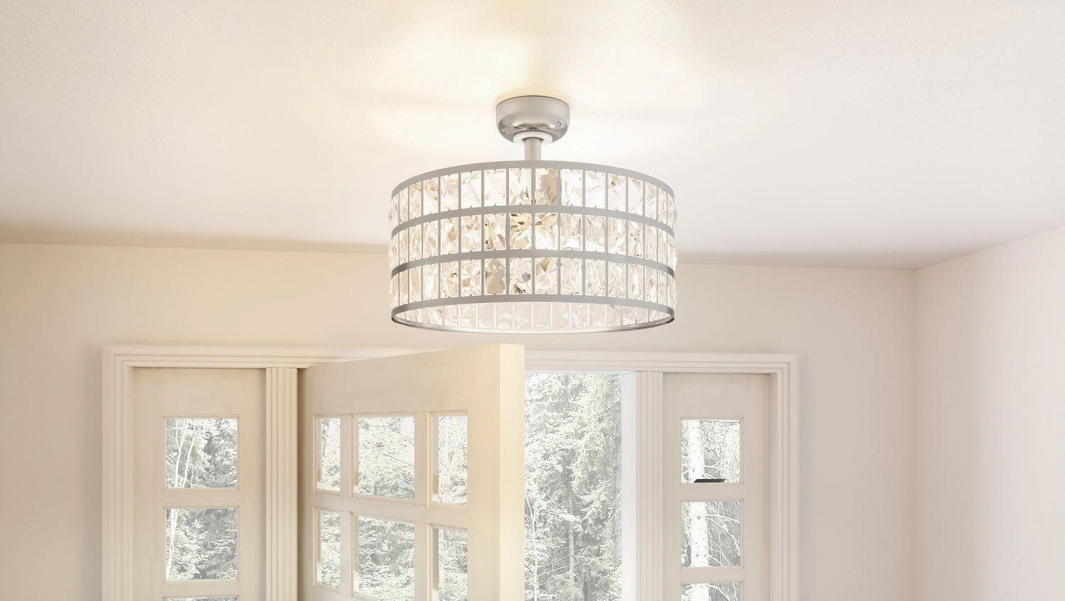 Quoizel Fandelier Four Light Fandelier Polished Nickel