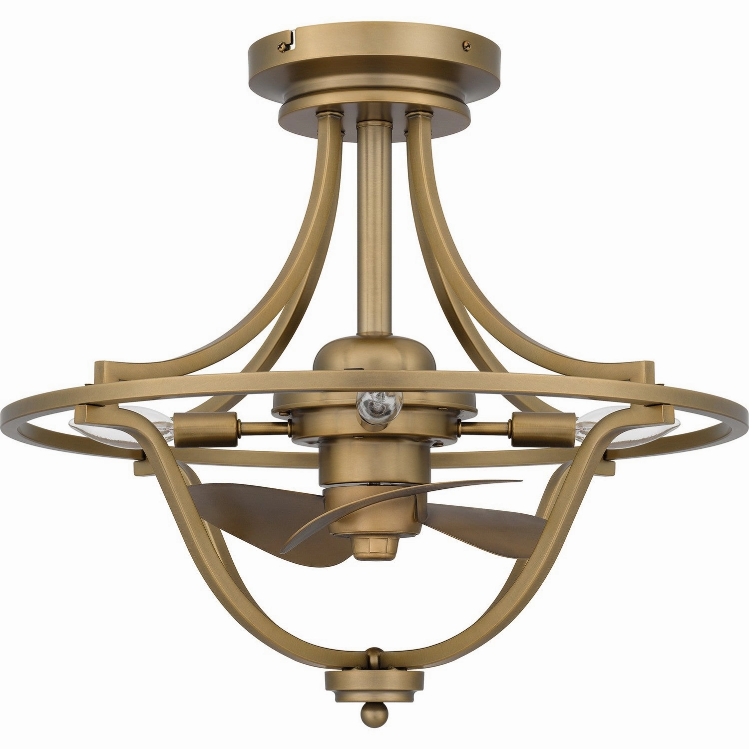 Quoizel Fandelier Four Light Fandelier Weathered Brass