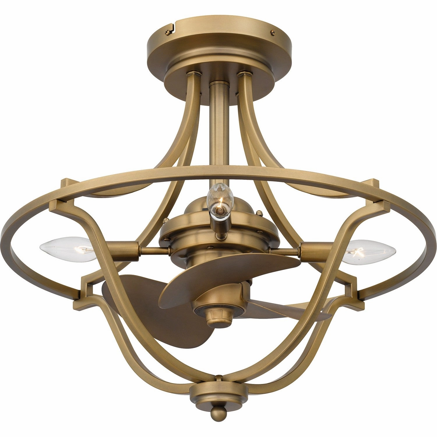 Quoizel Fandelier Four Light Fandelier Weathered Brass