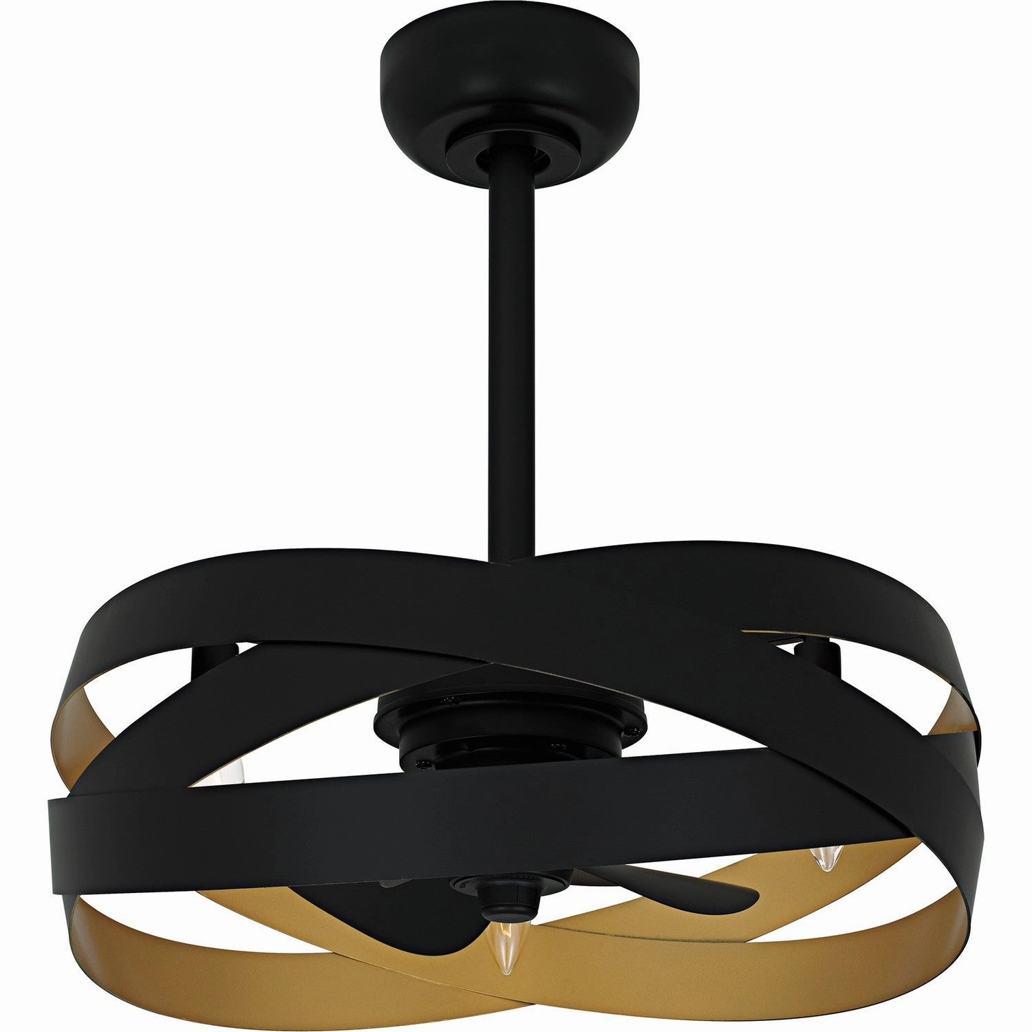 Quoizel Fandelier Three Light Fan Light Matte Black decorative fandeliers with lights