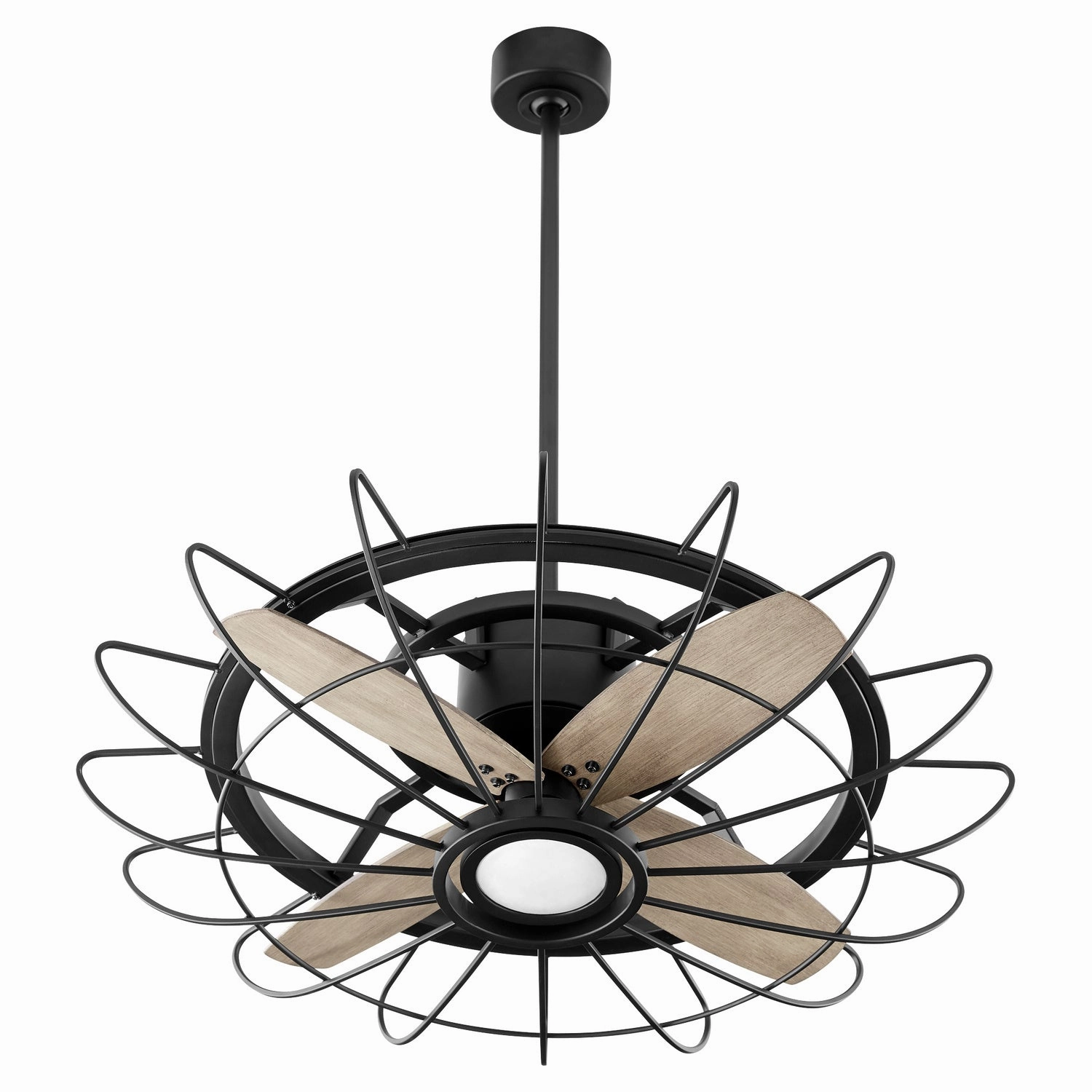 Quorum Mira 30" Indoor/Outdoor 18W LED DC Ceiling Fan with Wall Control quiet indoor fans for bedrooms and offices
