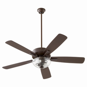 Quorum Ovation 52" 2 Light 18W LED Indoor Pull Chain Ceiling Fan adjustable indoor fans for cool airflow