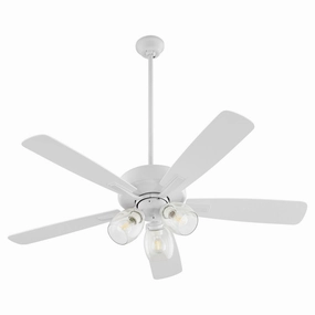 Quorum Ovation | Indoor Ceiling Fan with 7W A19 & 3 speed pull chain adjustable indoor fans for better cooling