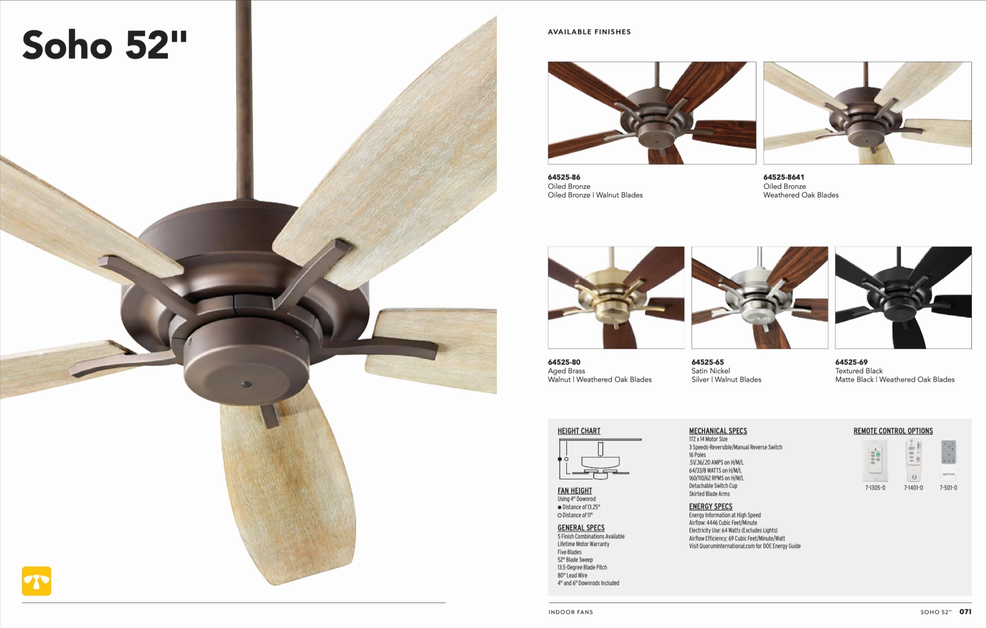 Quorum Soho 52" AC Pull Chain Ceiling Fan