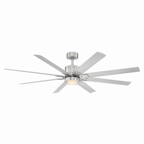 Renegade 66"Ceiling Fan Brushed Nickel/Titanium Silver quiet medium fans for living room use