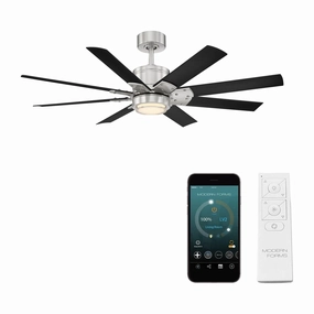 Renegade Indoor/Outdoor 8-Blade 52" Smart Ceiling Fan with LED Light Kit and Remote Control quiet ceiling fans with remote control