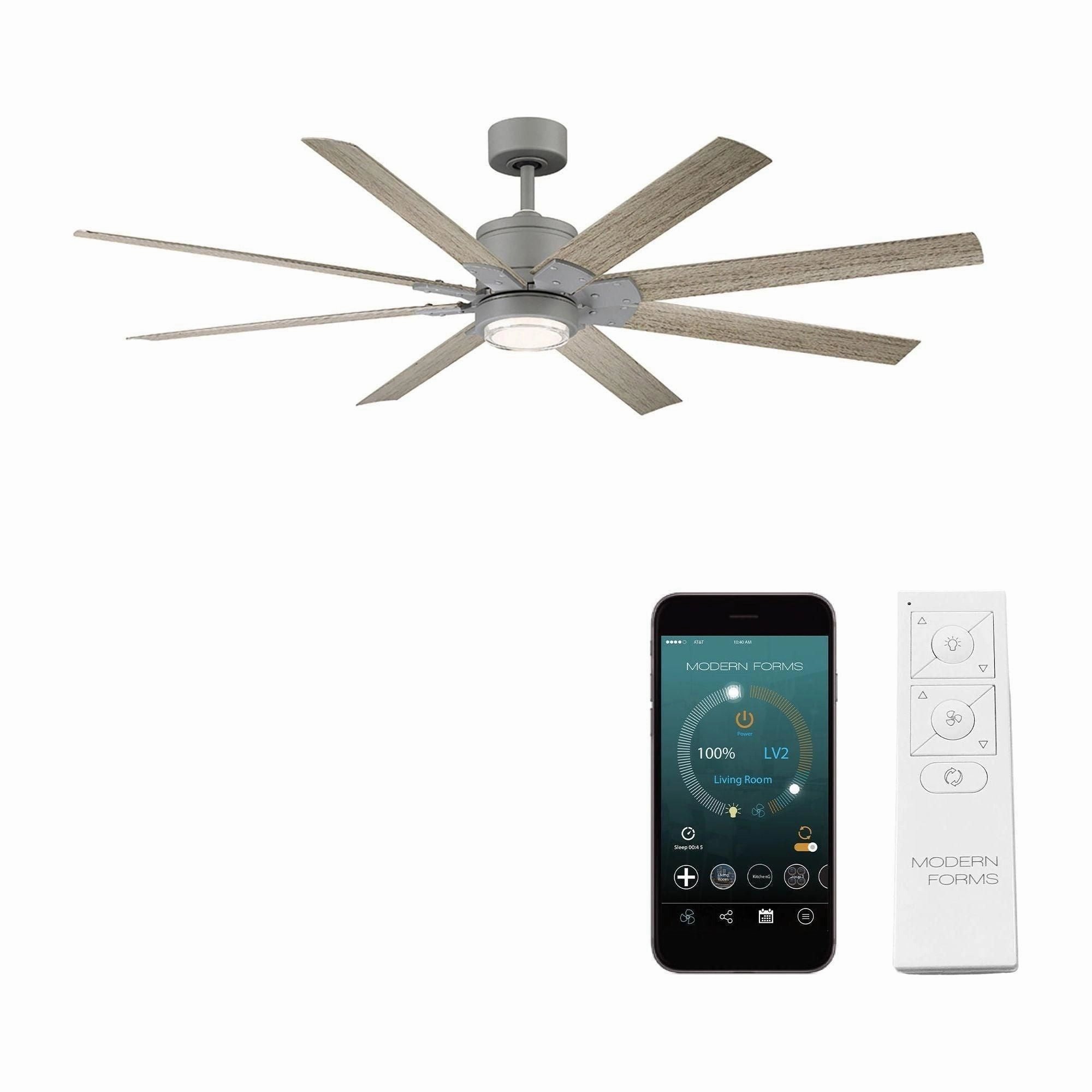 Renegade Indoor/Outdoor 8-Blade 52" Smart Ceiling Fan with LED Light Kit and Remote Control