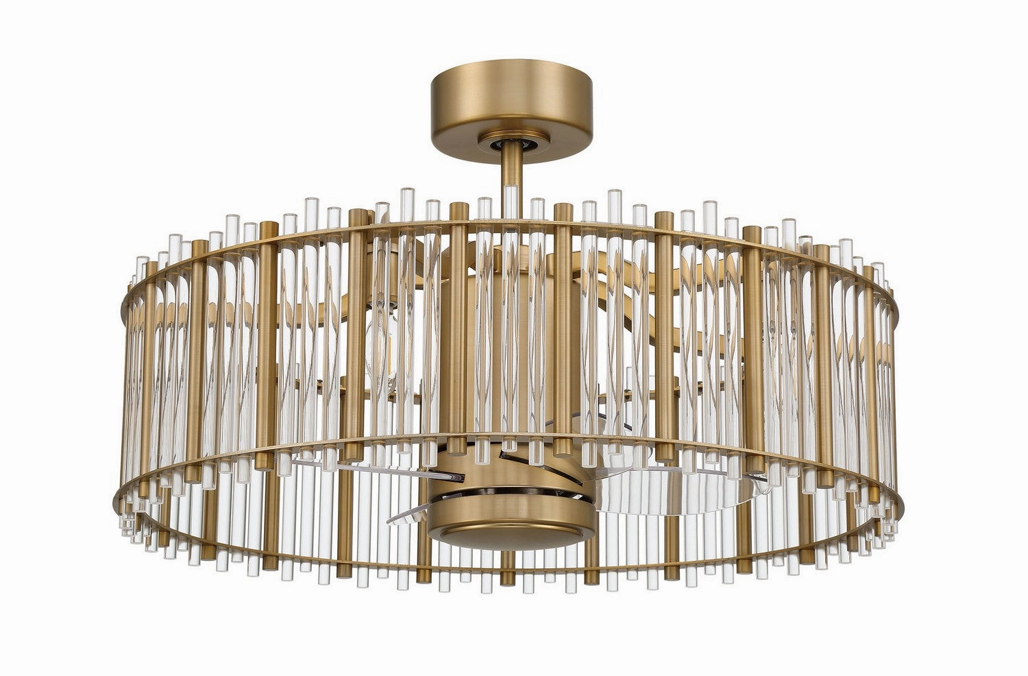 Reveal Fandelier 24"Ceiling Fan Satin Brass decorative fandeliers with lights
