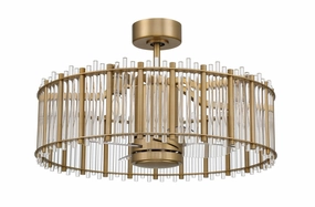 Reveal Fandelier 24"Ceiling Fan Satin Brass decorative fandeliers with lights