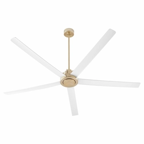 Revel 80"Patio Fan Aged Brass w/ Studio White large electric fans for spacious rooms