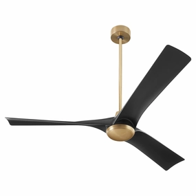 Ridley 58" Ceiling Fan Aged Brass / Black compact medium fans for desks and counters