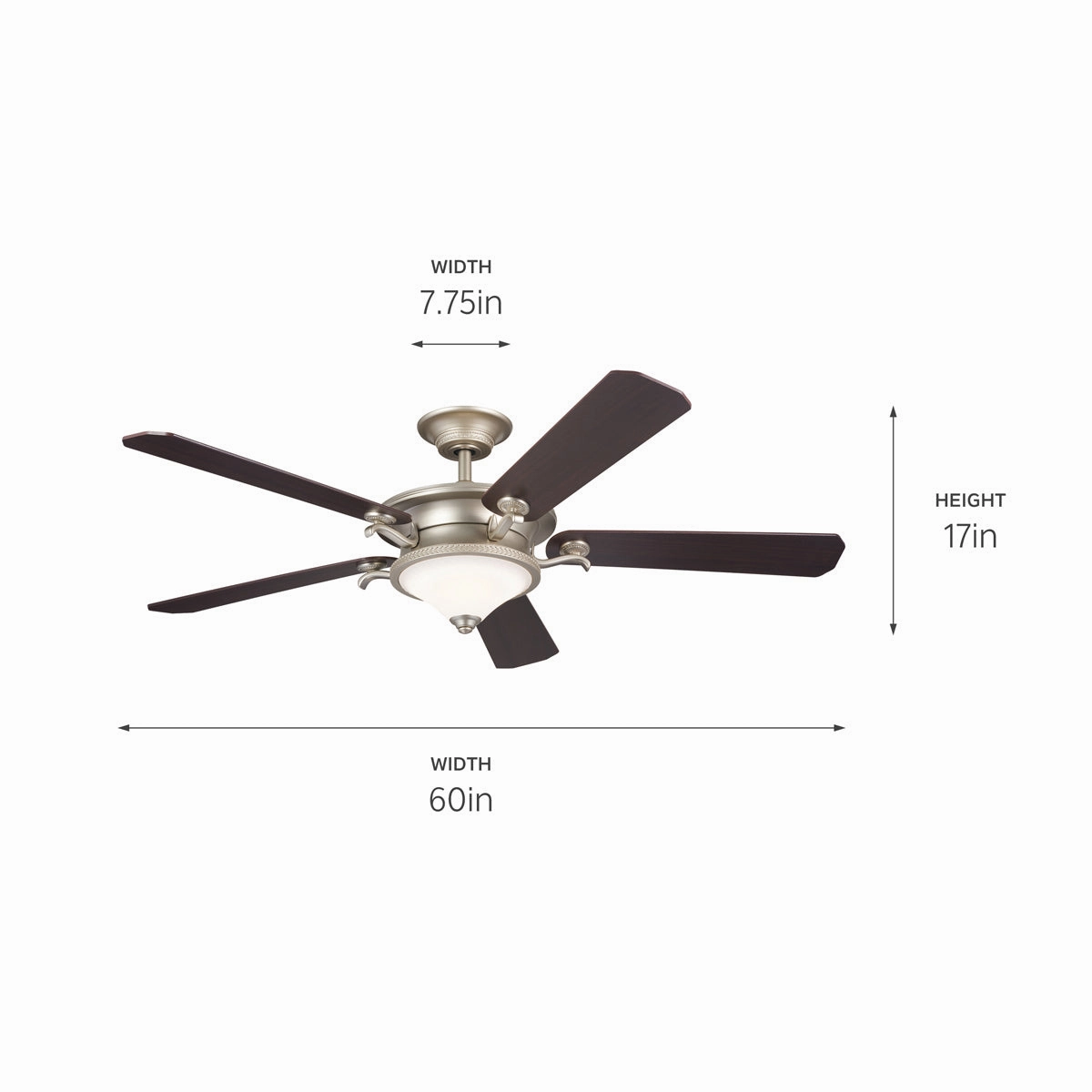 Rise 60"Ceiling Fan Brushed Nickel