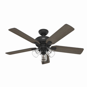 Rosner 52"Ceiling Fan Matte Black versatile medium fans for any space