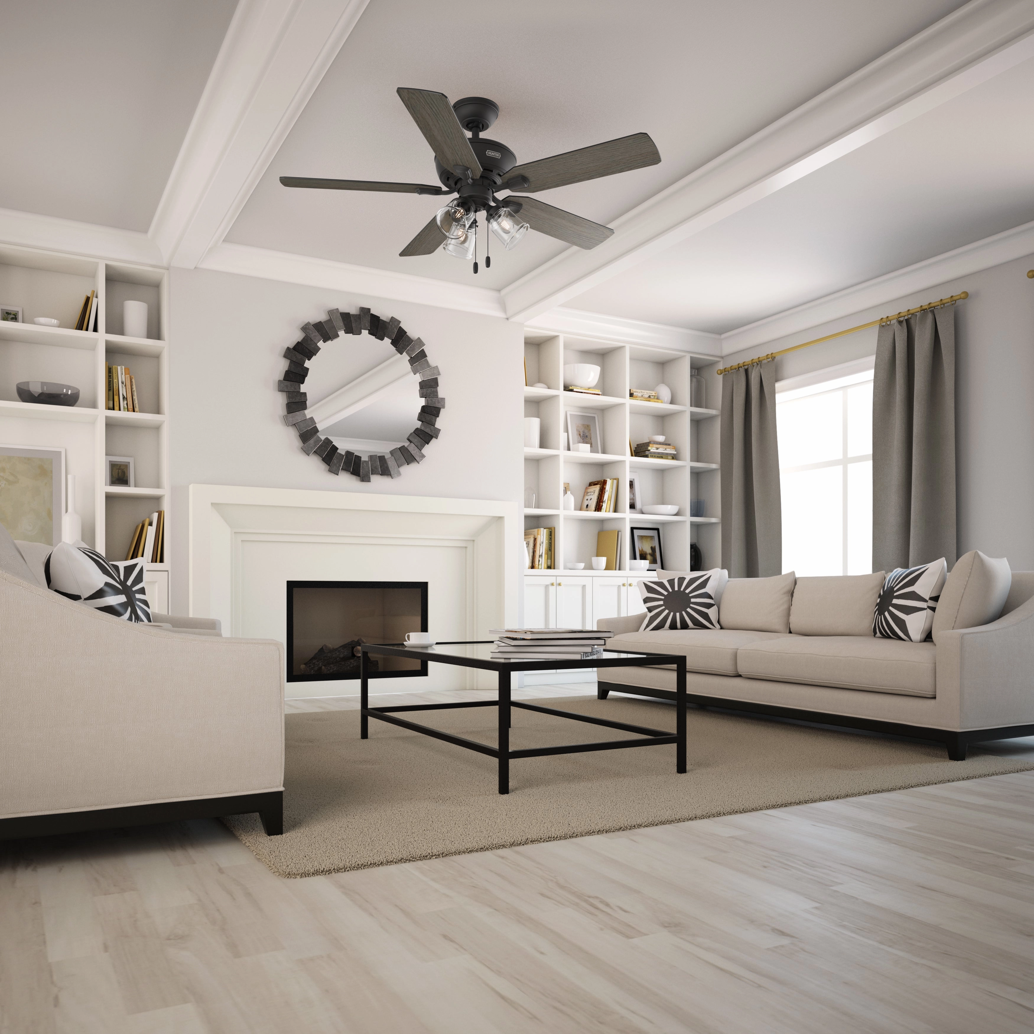 Rosner 52"Ceiling Fan Matte Black