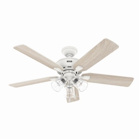 Rosner 52"Ceiling Fan Matte White compact medium fans for desks and counters