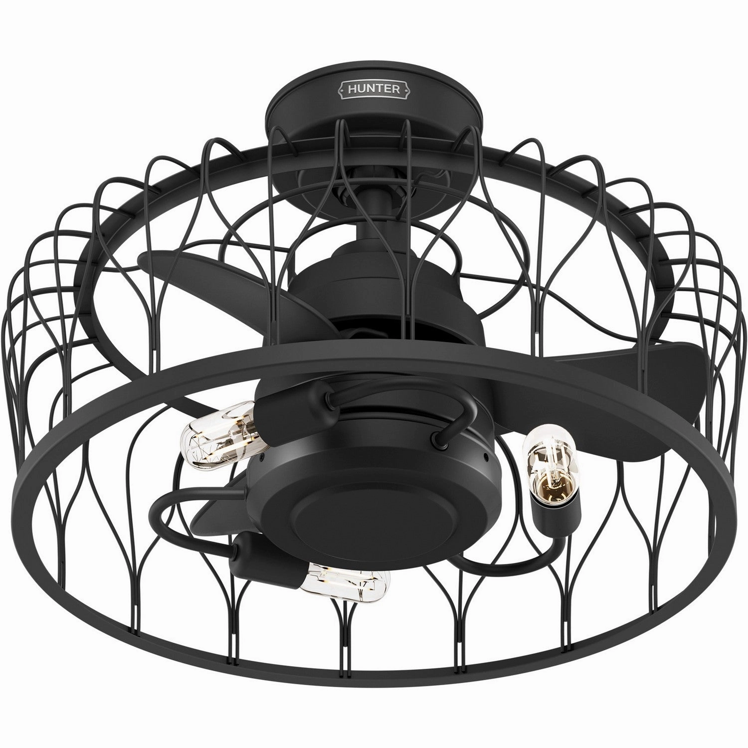 Rotonda 20"Ceiling Fan Matte Black decorative fandeliers with lights