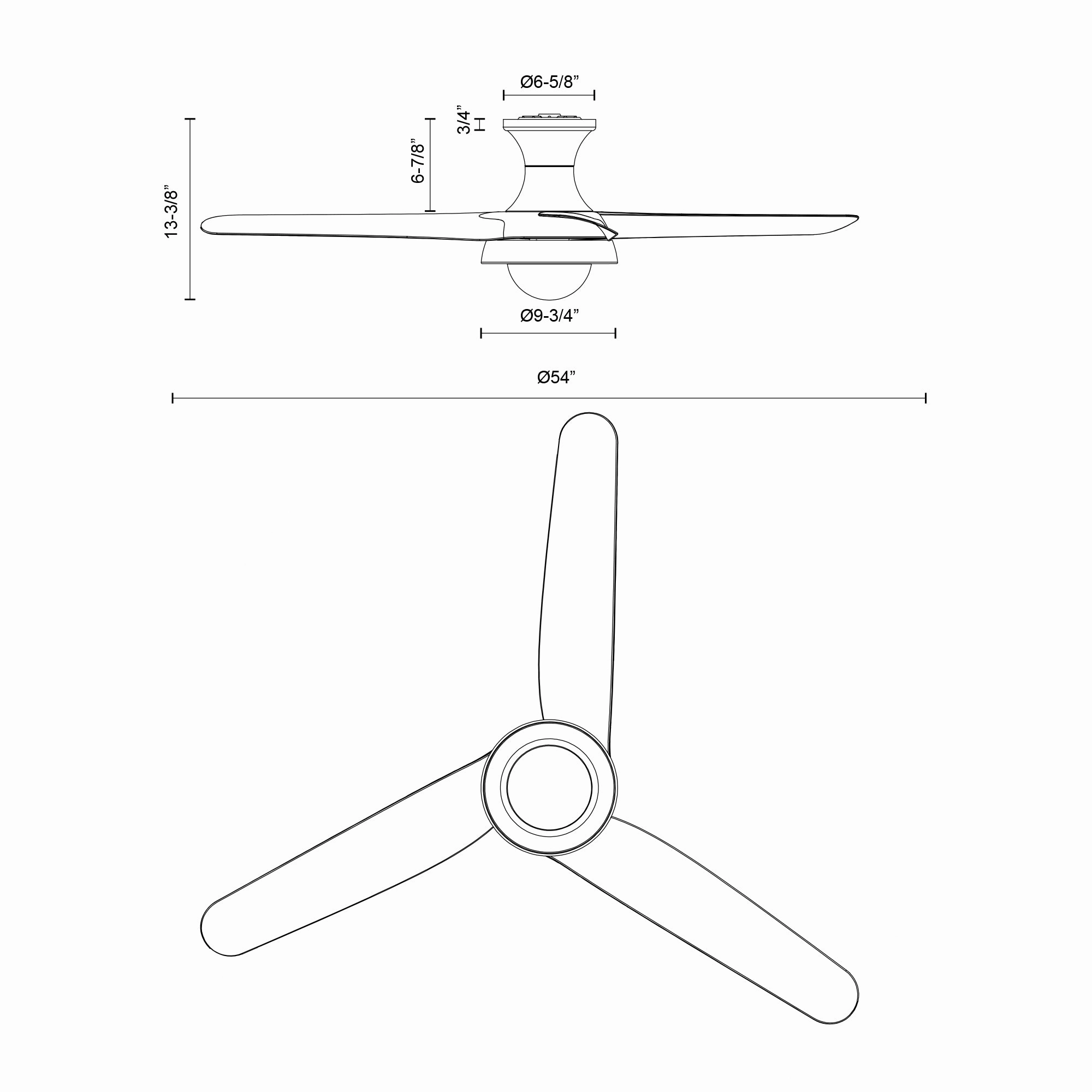 Rubio-H 54"Ceiling Fan White