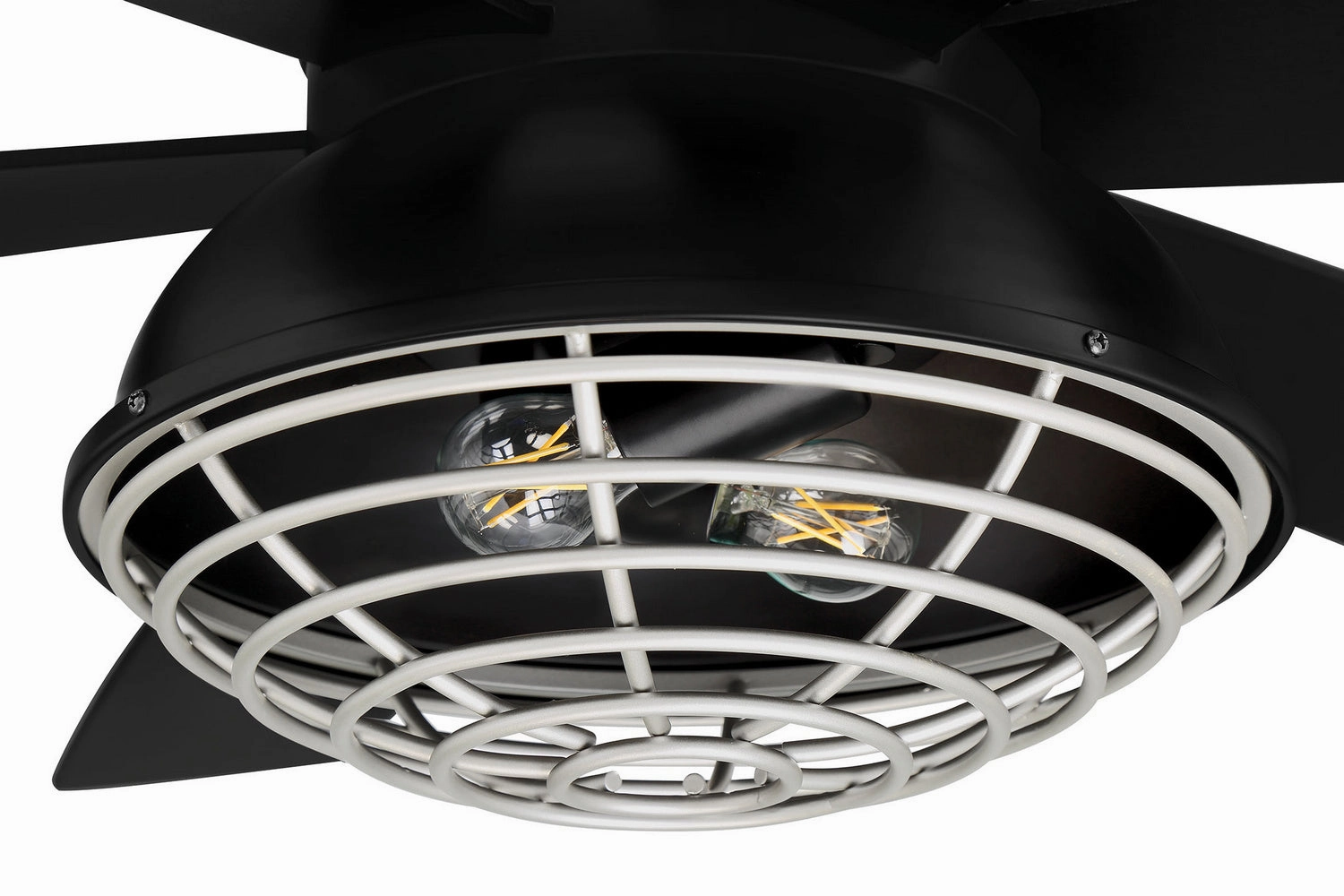 Rugged 52"Ceiling Fan Flat Black / Painted Nickel