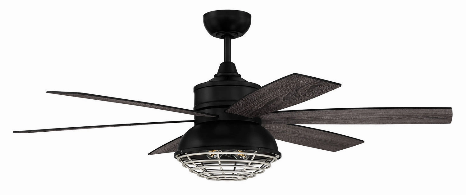 Rugged 52"Ceiling Fan Flat Black / Painted Nickel