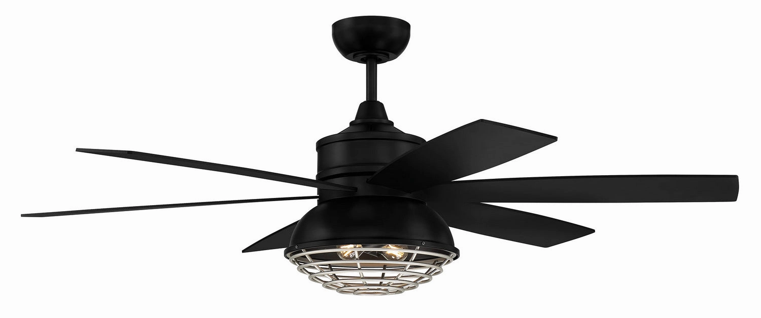 Rugged 52"Ceiling Fan Flat Black / Painted Nickel