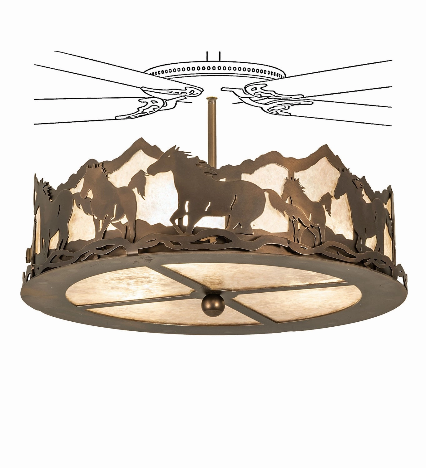 Running Horses LED Fan Light small electric fans for personal cooling
