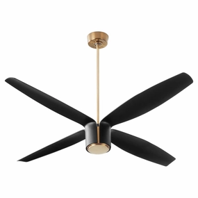 Samaran 60"Ceiling Fan Aged Brass W/ Black Blades mini handheld fan for personal travel use