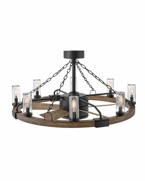 Sawyer 36" with 28" LED Fandelier Matte Black decorative fandeliers with lights