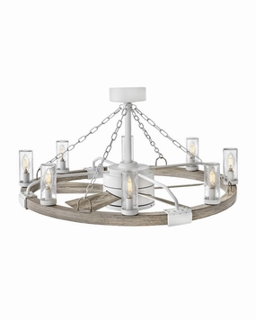 Sawyer 36" with 28" LED Fandelier Matte White decorative fandeliers with lights