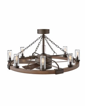 Sawyer 36" with 28" LED Fandelier Metallic Matte Bronze decorative fandeliers with lights