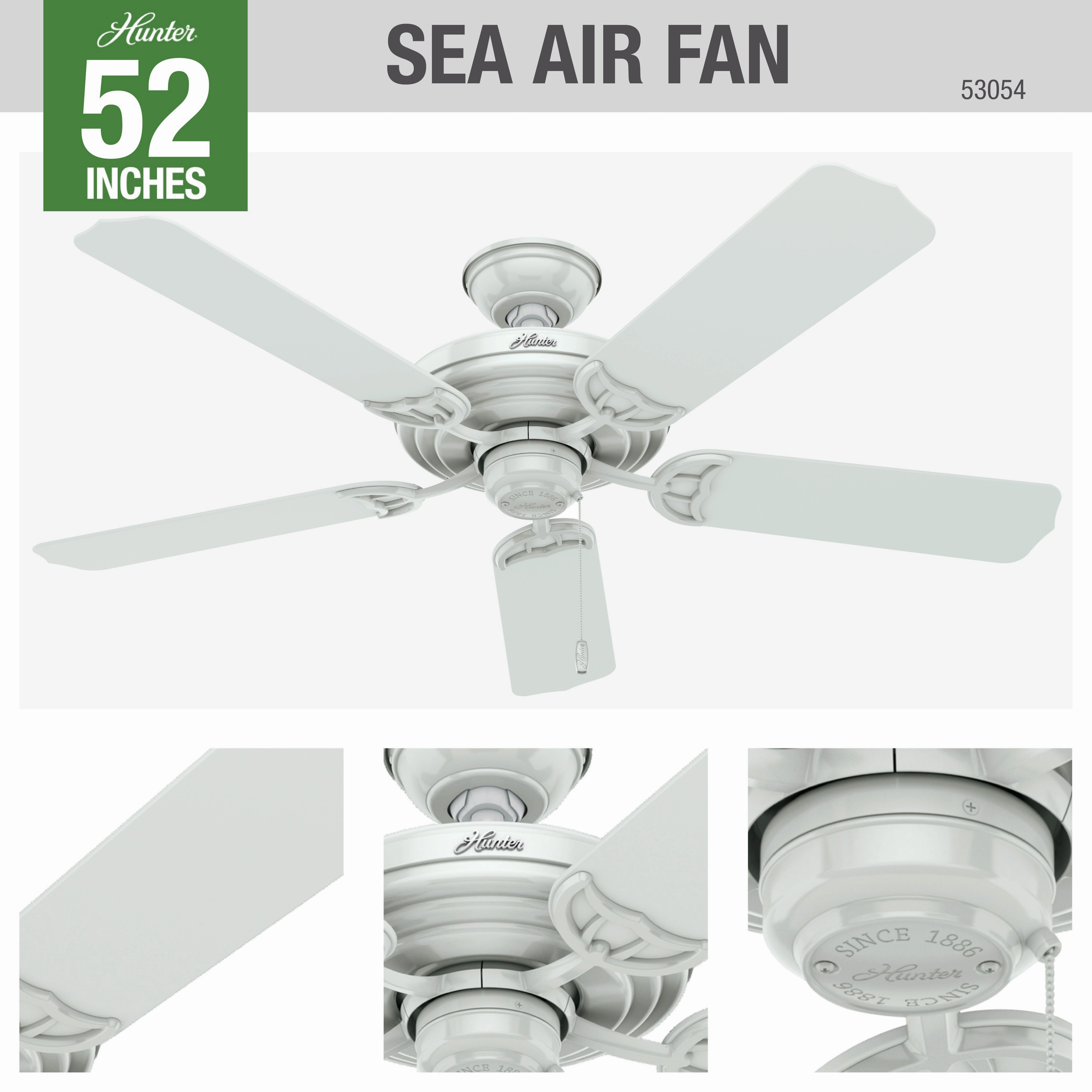 Sea Air 52"Ceiling Fan White