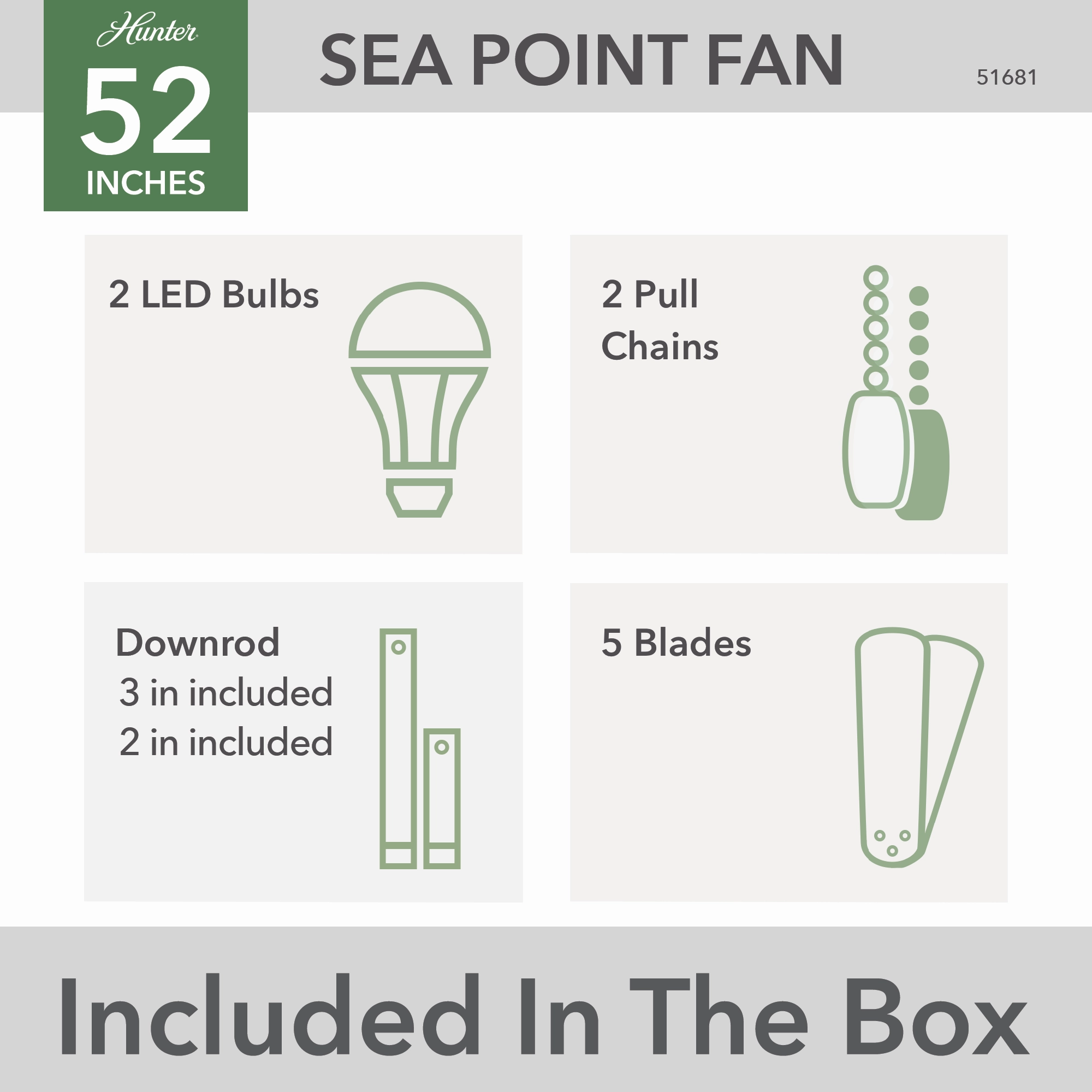 Sea Point 52"Ceiling Fan Matte Black