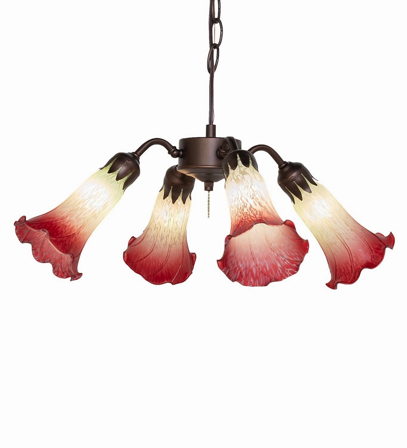 Seafoam/Cranberry Four Light Fan Light