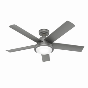 Seawall 52"Ceiling Fan Matte Silver quiet medium fans for living room use