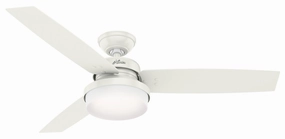 Sentinel 52"Ceiling Fan Fresh White quiet medium fans for living room use