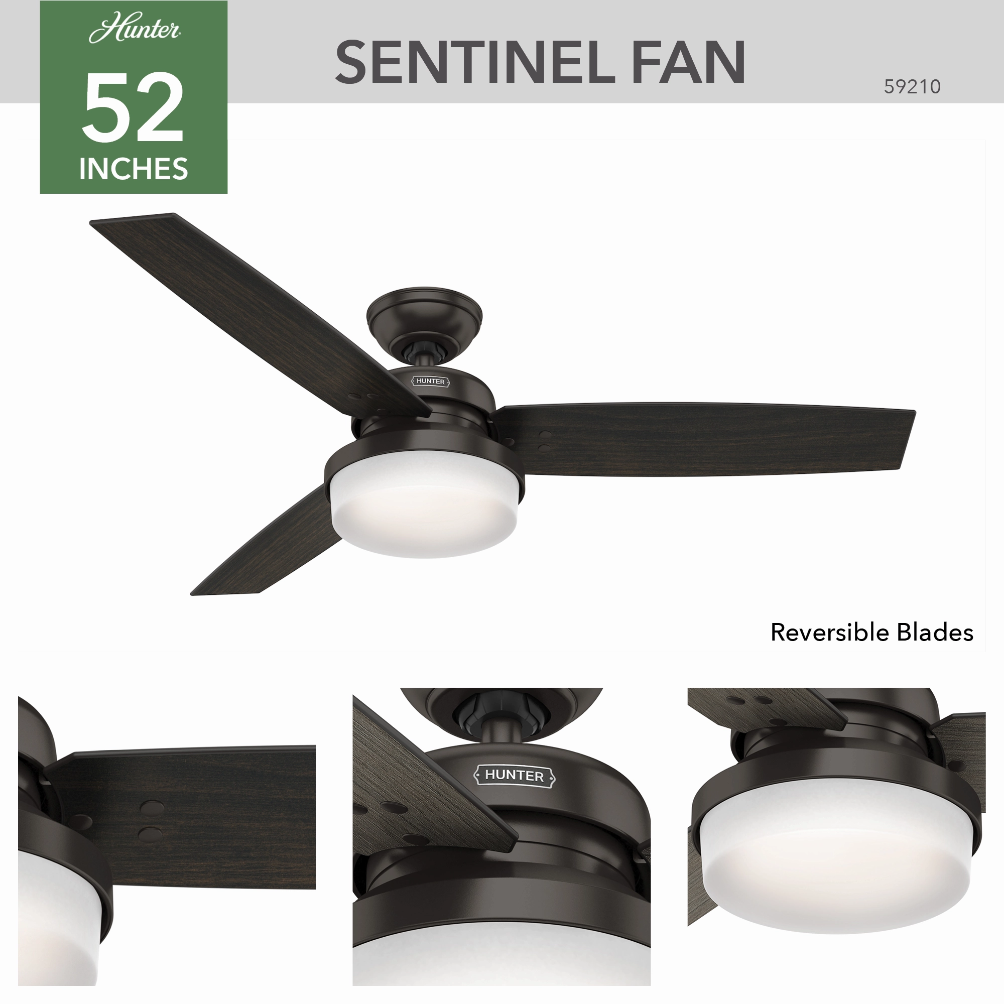 Sentinel 52"Ceiling Fan Premier Bronze