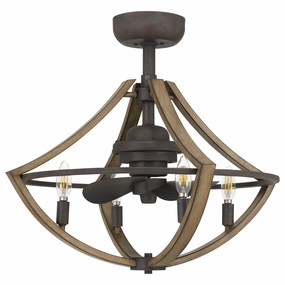 Shire Four Light Fandelier Rustic Black small electric fans for personal cooling