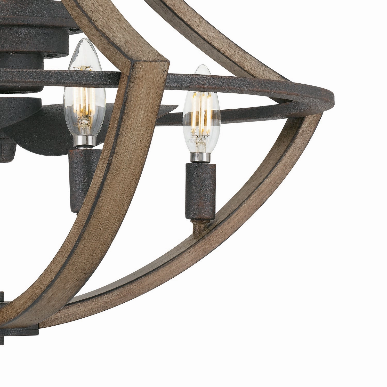 Shire Four Light Fandelier Rustic Black